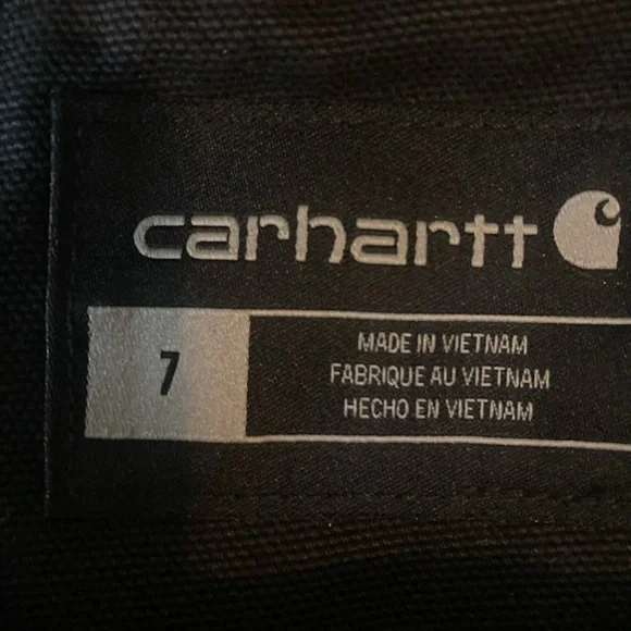 Carhartt Duck Bib Overalls kids boys size 7 quilt lined Black - Picture 5 of 7